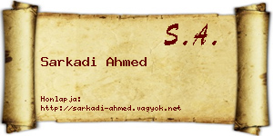 Sarkadi Ahmed névjegykártya